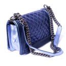 Chanel Blue Quilted Patent Shoulder Bag
