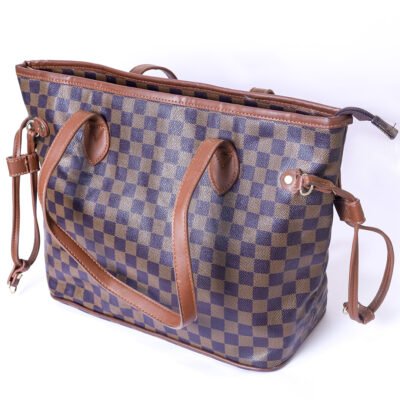 Checkered Pattern Women’s Shoulder Tote Bag