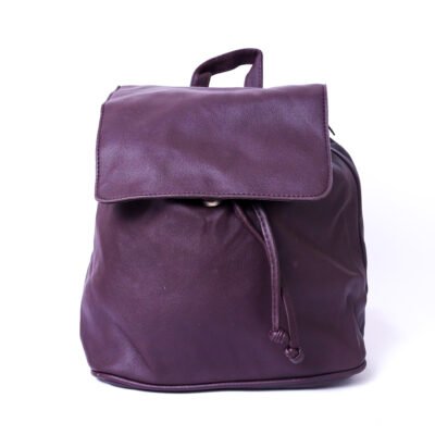Purple Leather Backpack