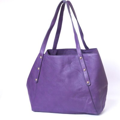 Purple Faux Leather Women’s Shoulder Tote Bag