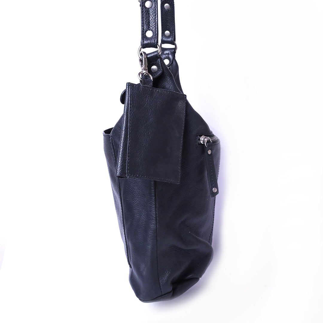 Black Leather Shoulder Bag - Image 3
