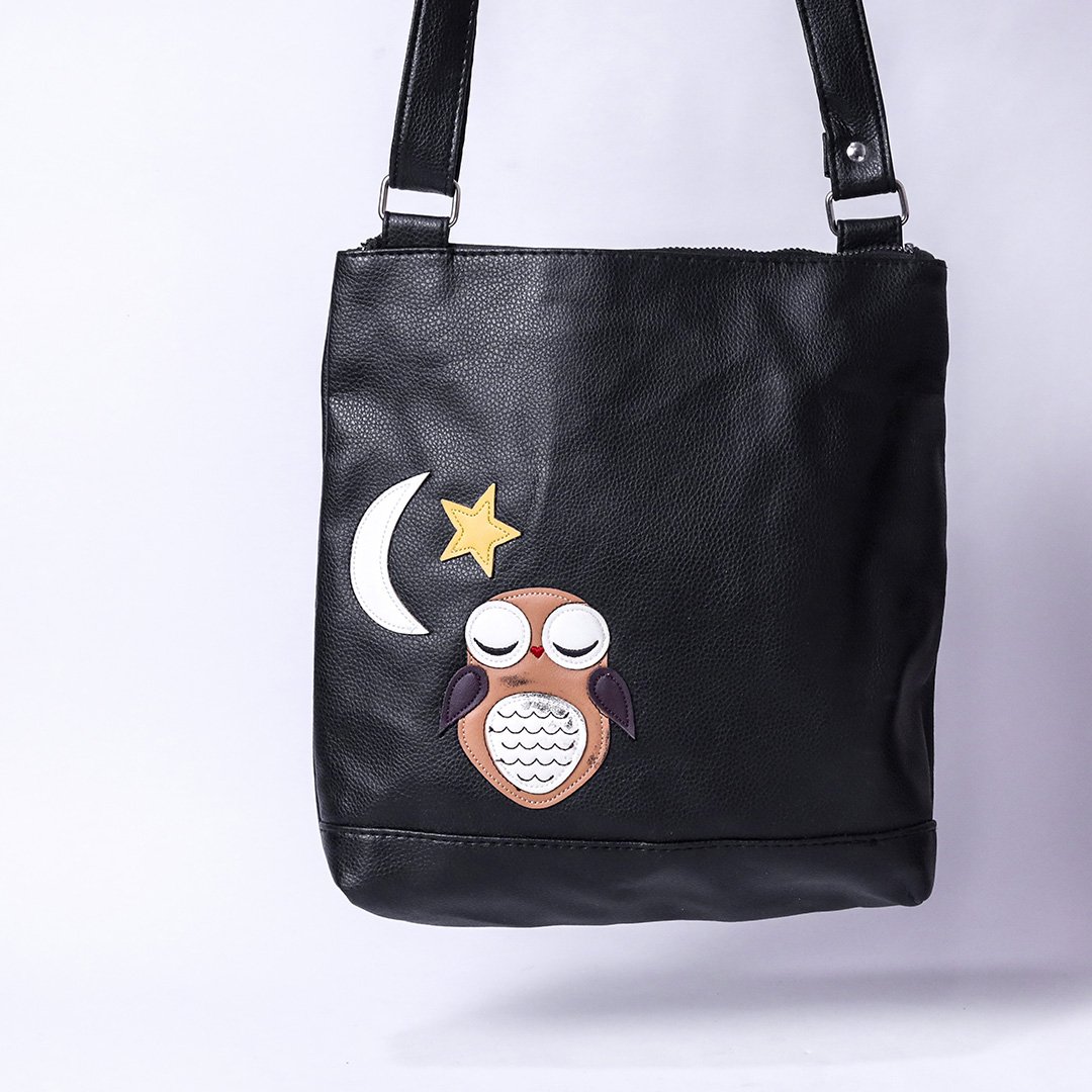 Black Owl Shoulder Bag