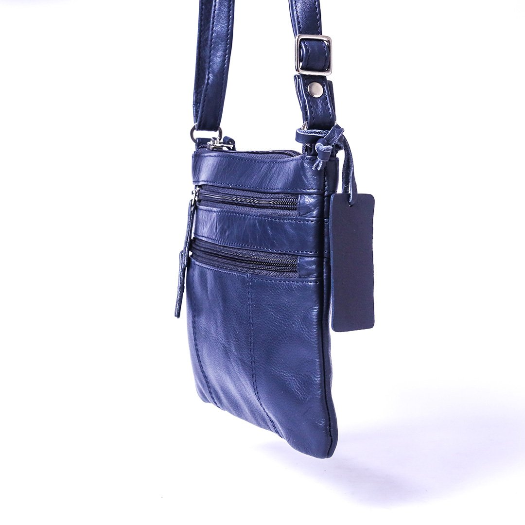 Navy Blue Zip Crossbody Bag - Image 3