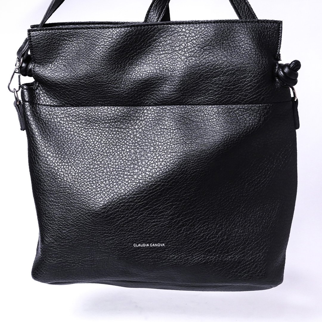 Claudia Canova Black Tote Crossbody Bag