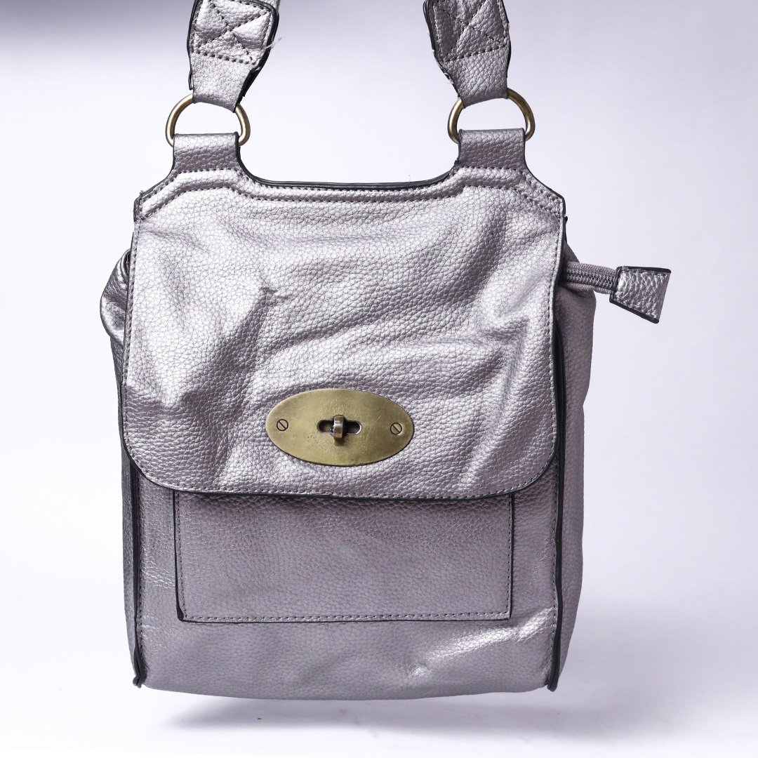 Metallic Grey Crossbody Bag