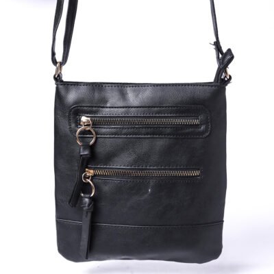 Black Zip Detail Crossbody Bag