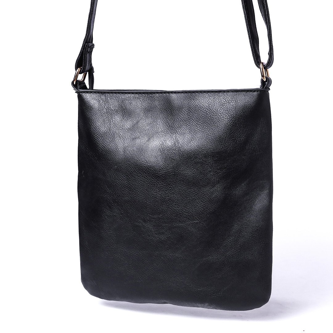Black Zip Detail Crossbody Bag - Image 2