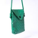 Green Woven Mini Crossbody Bag