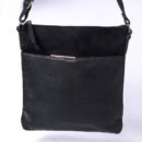 Black Suede & Leather Crossbody Bag