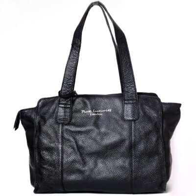 Pure Luxuries London Women’s Leather Shoulder Tote Bag – Black