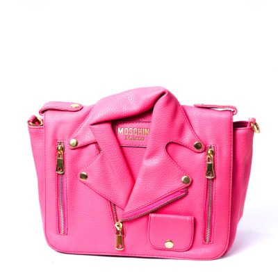MOSCHINO Milano Pink Biker Crossbody Bag