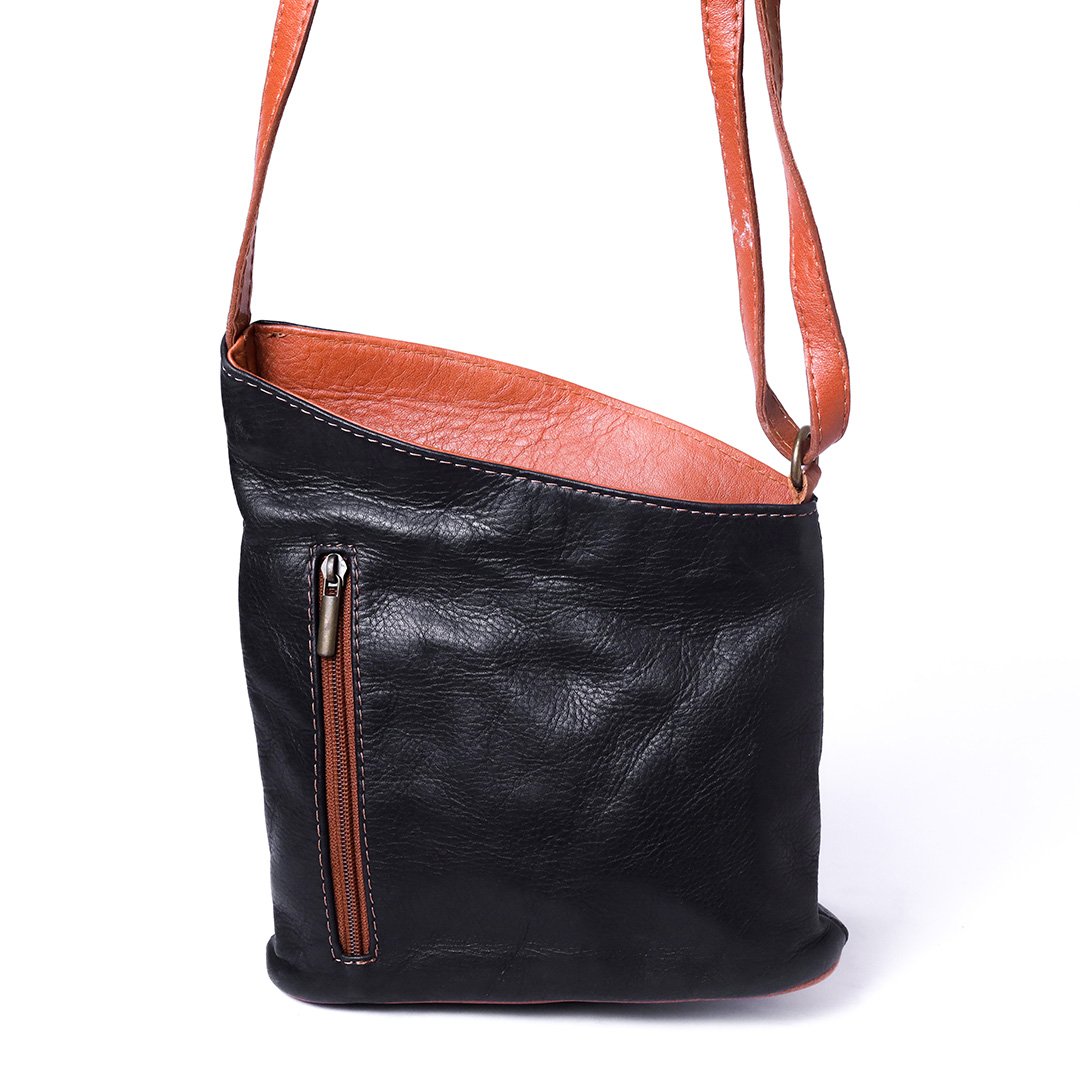 Urban Craft – Black & Tan Leather Crossbody Bag