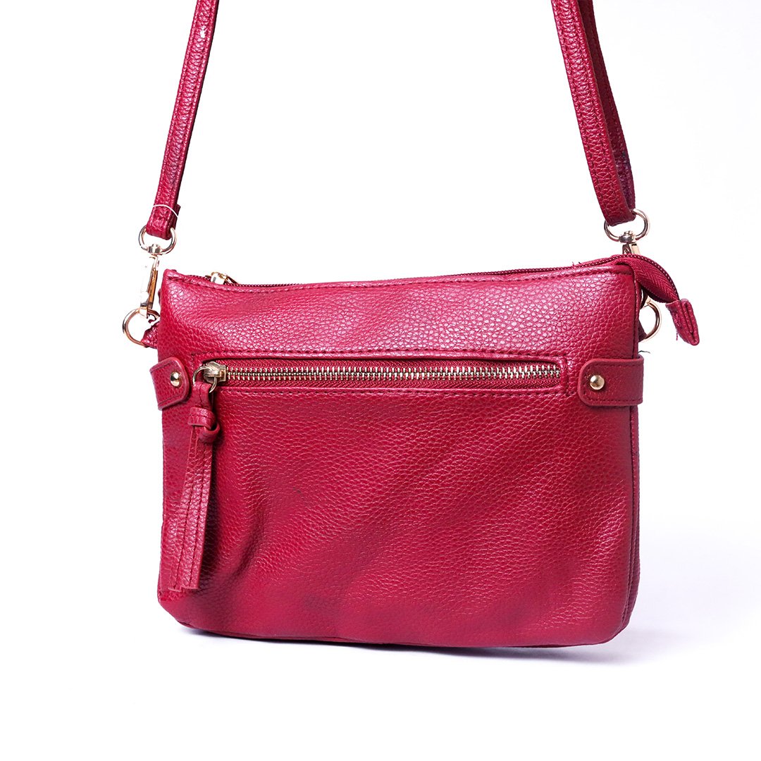 Red Leather Crossbody Bag - Image 2