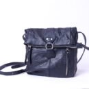 Black Faux Leather Women’s Crossbody Bag with Front Zipper Details
