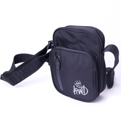 Black Compact Crossbody Bag with Front Zip Pocket