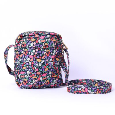 Floral Print Women’s Crossbody Bag with Front Pocket