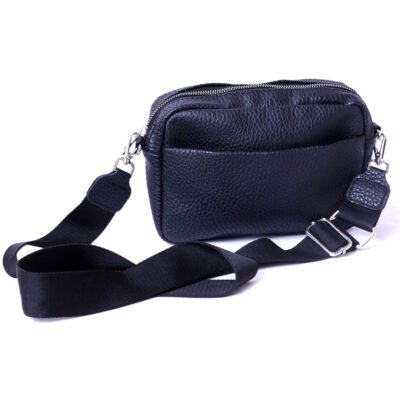 Classic Black Leather Crossbody Bag