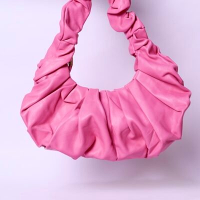 Blush Ruched Shoulder Bag – Pink