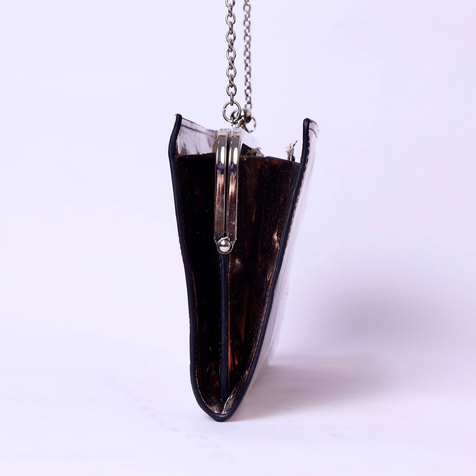 Metal Frame Chain Evening Bag – Nude & Black - Image 2