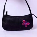 Black Satin Butterfly Shoulder Bag