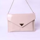 Beige Envelope Chain Clutch