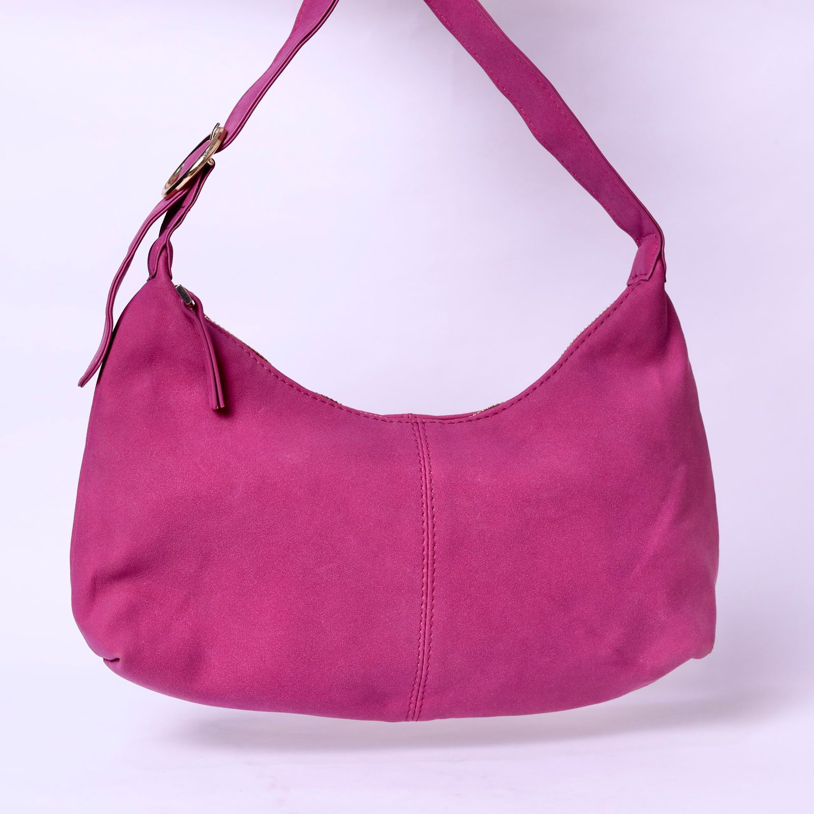 Pink Suede Shoulder Bag