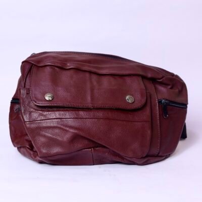 Burgundy Leather Waist Bag