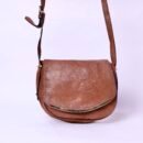 Brown Leather Flap Crossbody Bag