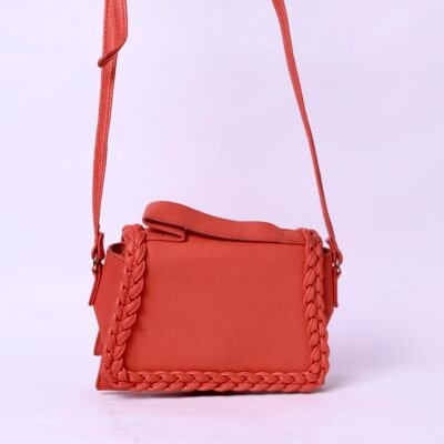 Coral Braided Mini Crossbody Bag