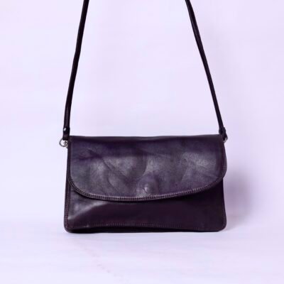Dark Brown Leather Flap Shoulder Bag