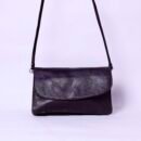 Dark Brown Leather Flap Shoulder Bag