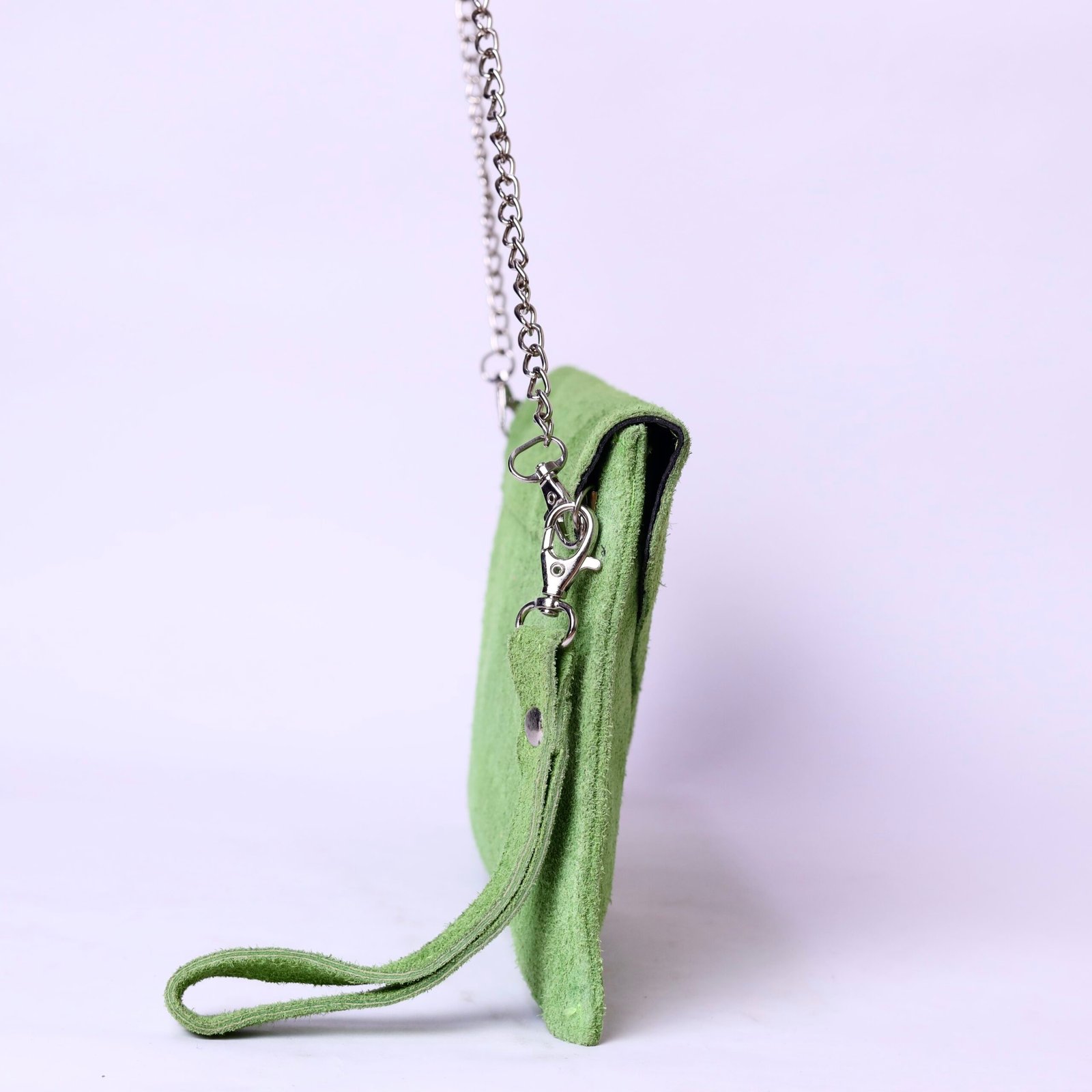 Green Suede Envelope Clutch Bag - Image 2