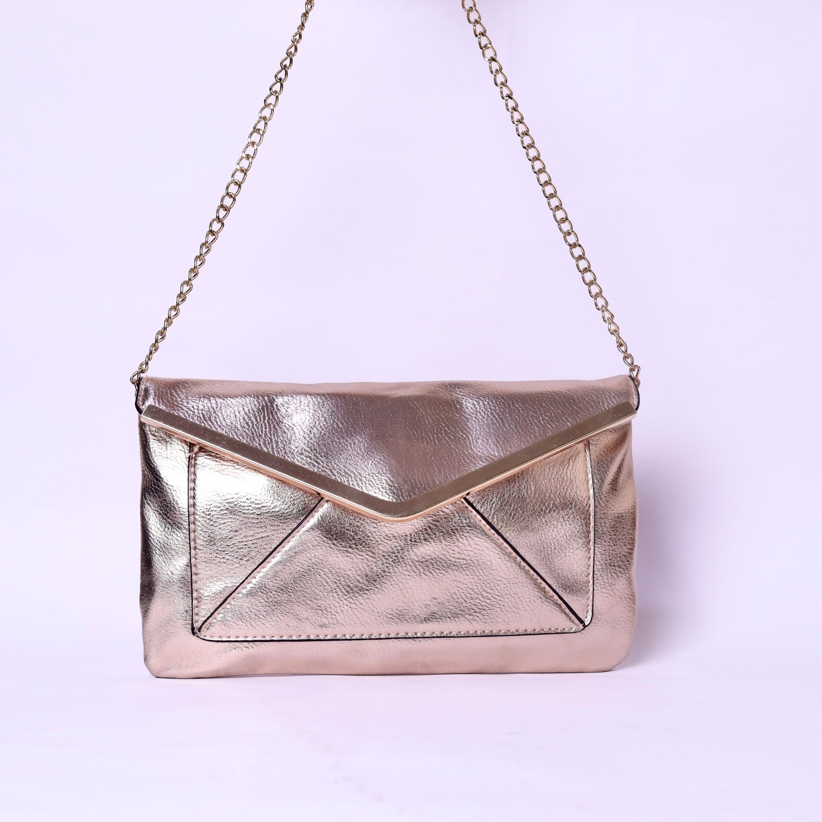 Rose Gold Metallic Envelope Bag