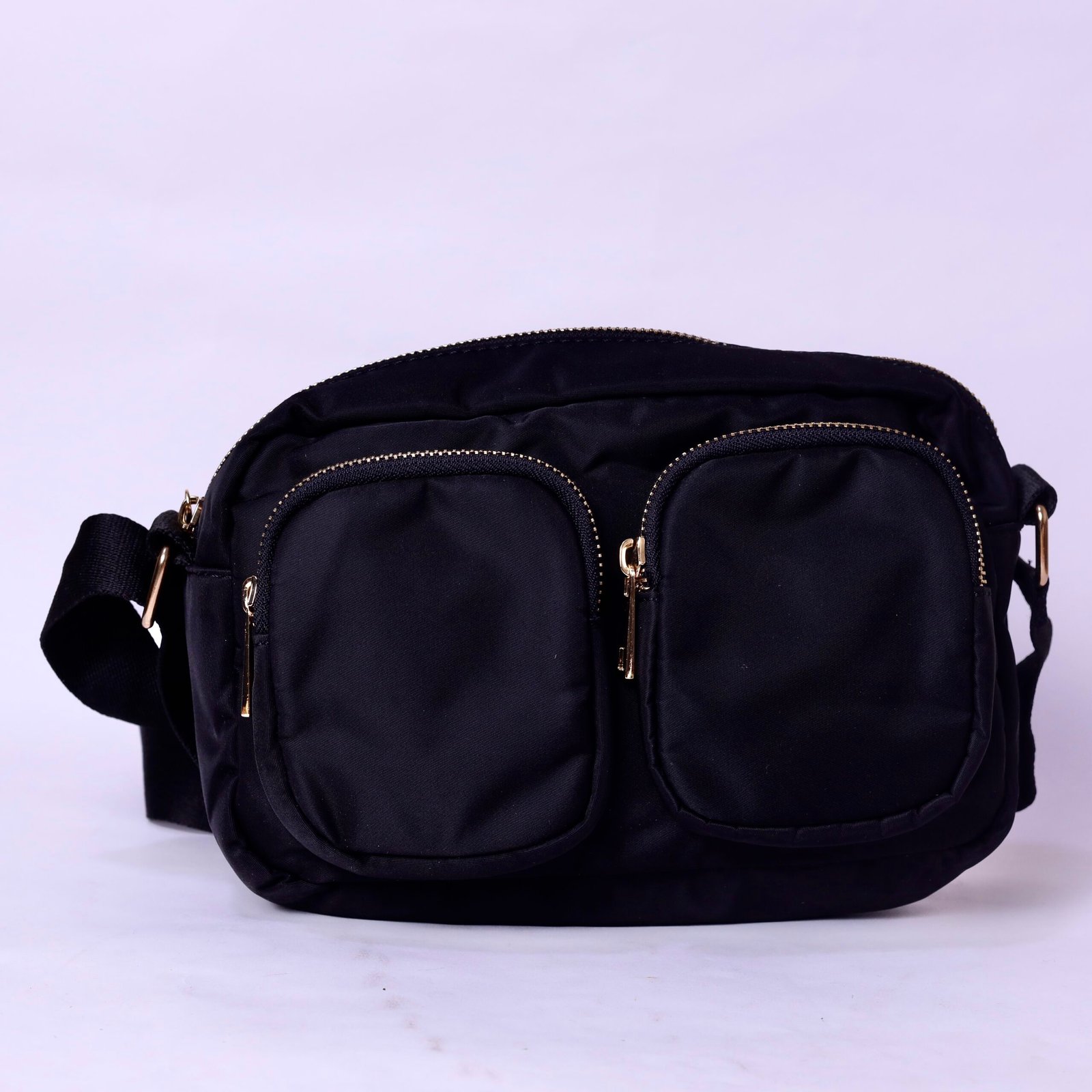 Black Multi-Pocket Crossbody Bag