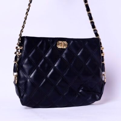 Black Quilted Chain Shoulder Bag