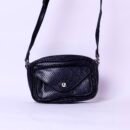 Black Textured Mini Crossbody Bag