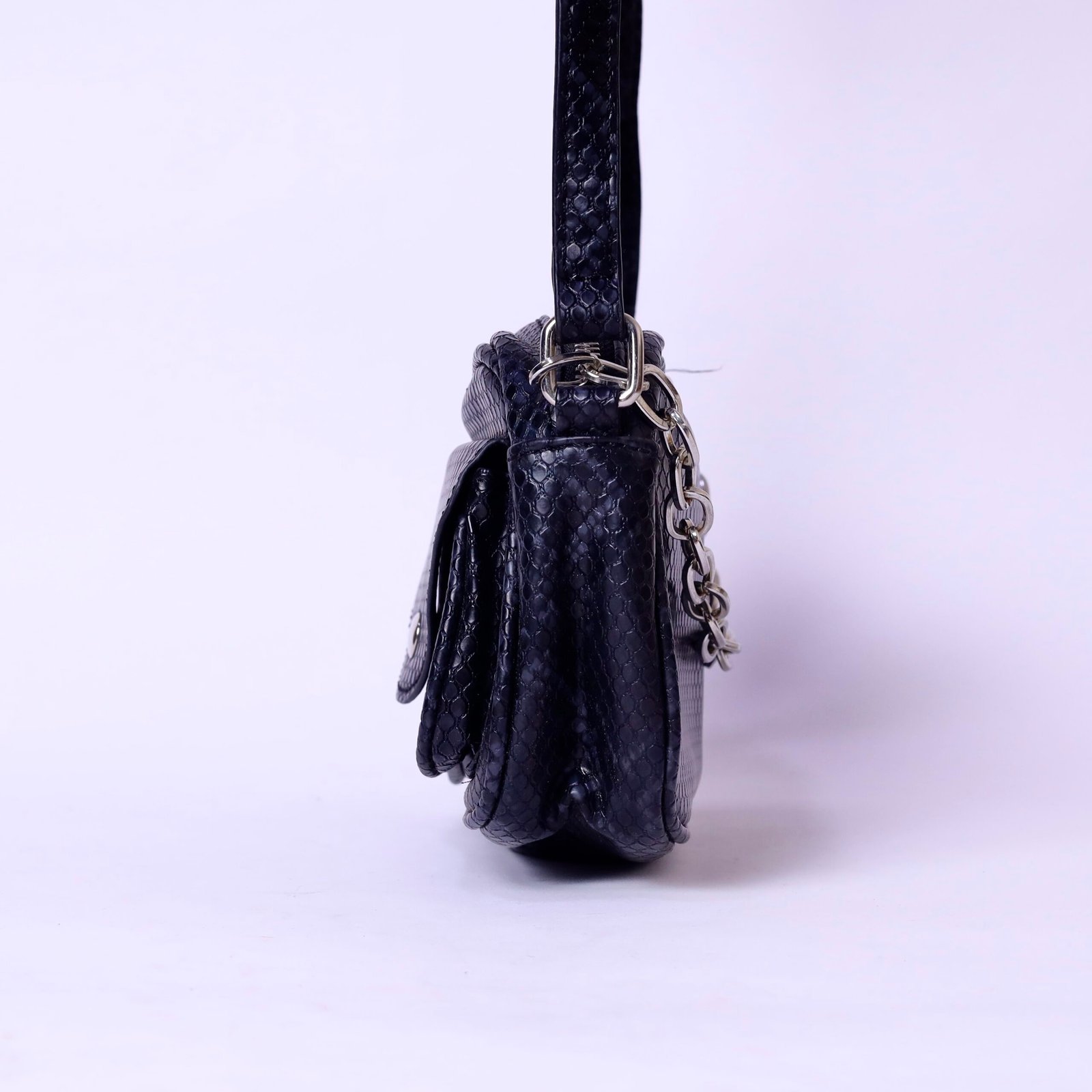 Black Textured Mini Crossbody Bag - Image 2